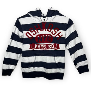 Oshkosh NYC Phys. Ed. Blue & White Striped Long Sleeve Hoodie Size 8